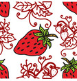 strawberry fruit pattern seamless template vector image vector image