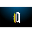 colored q alphabet letter logo icon design vector image vector image