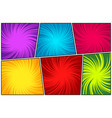 colorful twisted comic book radial rays lines vector image