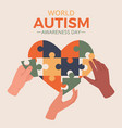 hands autism day poster nervous system disease vector image