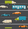 seamless pattern with transport on the road vector image