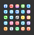 social media network 3d web icons set vector image vector image