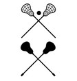 lacrosse sticks crossed on white background vector image