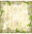 leaf grunge vintage floral frame background vector image