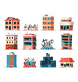 old ruined abandoned and collapsed city office vector image