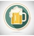 beer mug with foam retro symbol alcohol icon long vector image