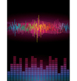 rainbow sound waves vector image