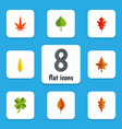 flat icon leaves set of linden foliage leafage vector image vector image