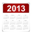simple 2013 year calendar vector image