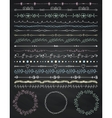 chalk drawing seamless borders frames dividers vector image
