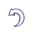curved rounded arrow turning left down icon vector image