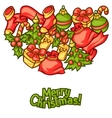 merry christmas invitation card with holiday vector image