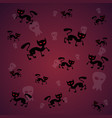 seamless pattern with black cat and skull happy vector image