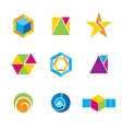 set of geometrical logos vector image
