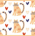 trendy folk art cats seamless pattern vector image