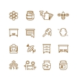 honey bee beekeeping thin line icons set vector image