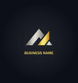 gold triangle business logo vector image vector image