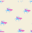 seamless pattern with cute running unicorns vector image