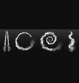 spiral plane jet condensation trail smoke vector image
