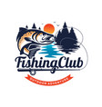 fishing logo design template vector image vector image