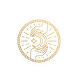 linear design hands with star and moon hand vector image vector image