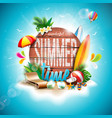 summer time holiday typographic on vintage wood vector image