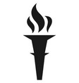 firing torch icon sport success black symbol vector image vector image