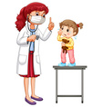 doctor examining little girl vector image