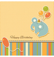 new baby announcement vintage card with elephant vector image