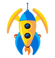 space ship icon cartoon rocket fantastic game vector image