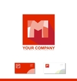 letter m alphabet square logo icon vector image