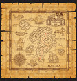 pirate treasure map skull island sketch vector image vector image