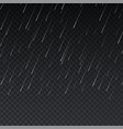 realistic rain rainy texture on transparent vector image vector image