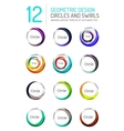 set of abstract swirls and circles logo vector image vector image