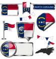 glossy icons with north carolinian flag vector image vector image