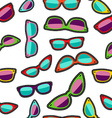 hipster cartoon sunglass seamless background vector image