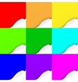 set of curled colorful paper square sheets vector image