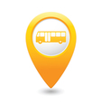 bus icon yellow map pointer vector image