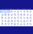 business strategy outline blue icons full vector image vector image