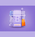 mobile smart phone with shopp app online shopping vector image vector image