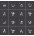 black shopping cart icons set vector image vector image