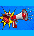 red lips screaming in loudspeaker vector image