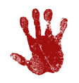 hand paint print isolated white background red vector image