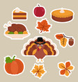 happy thanksgiving set vector image