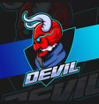 red devil gamer mascot character e-sport logo vector image vector image