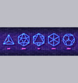set mystic esoteric neon colorful symbols five vector image
