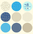set of round geometric seamless patterns vector image