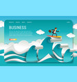 paper cut business landing page website vector image vector image