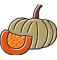 pumpkin piece color icon vector image vector image