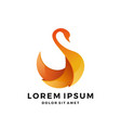 swan logo flame 3d gradient download vector image
